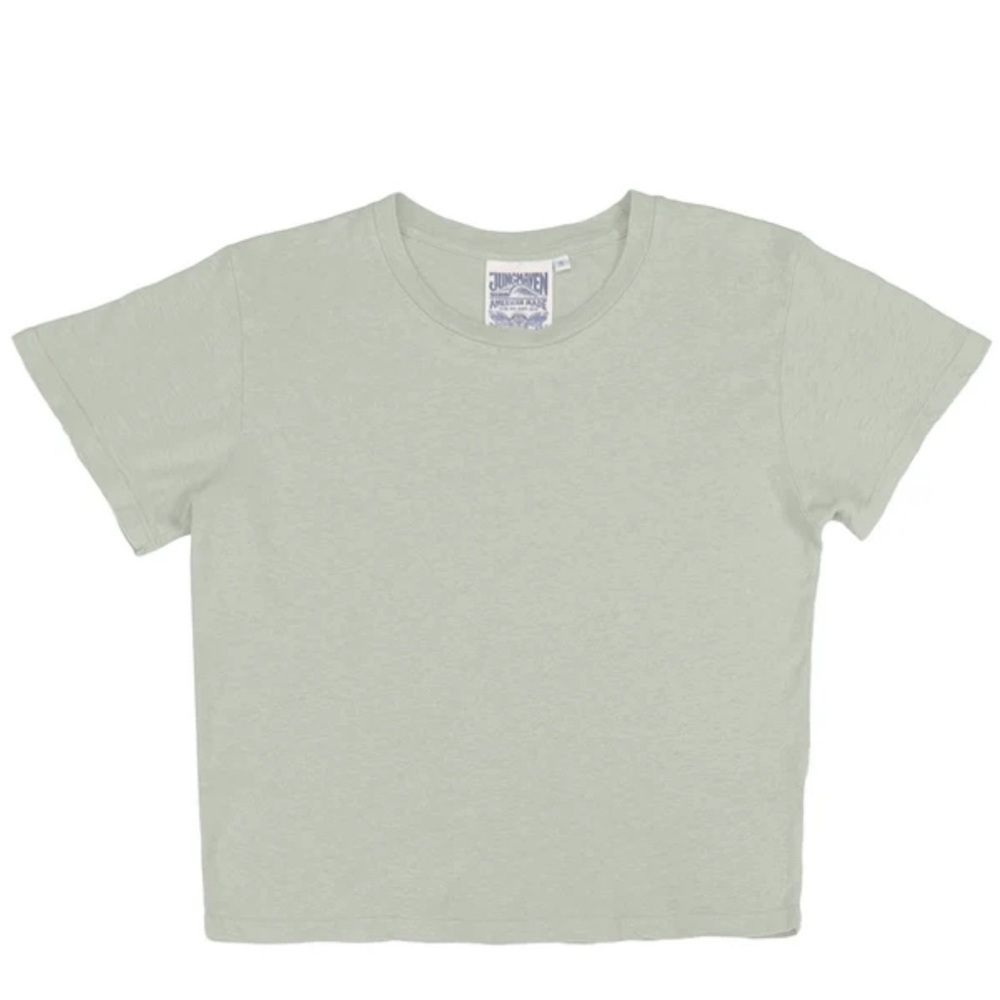 Jungmaven Lorel Cropped Tee in Agave Green